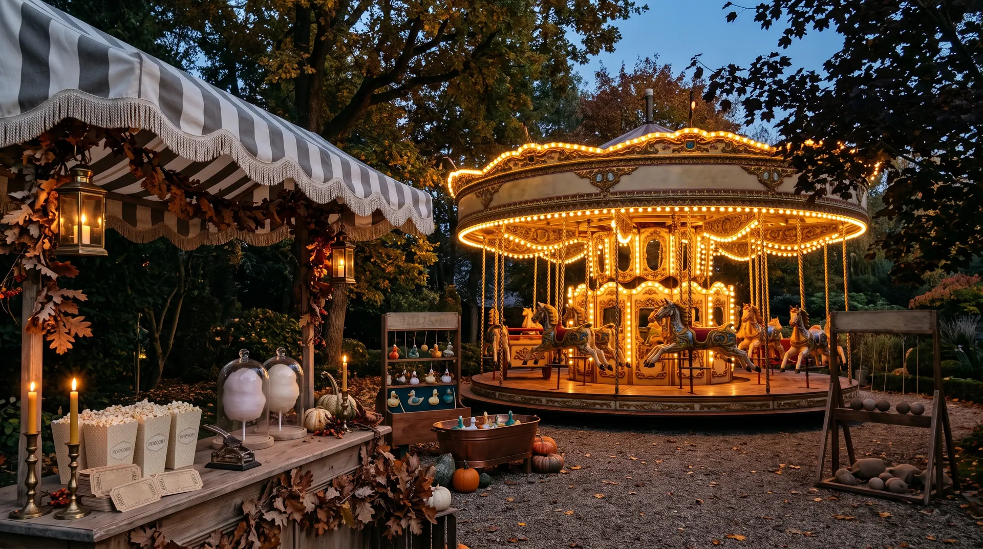 Vintage circus atmosphere for a corporate Halloween event